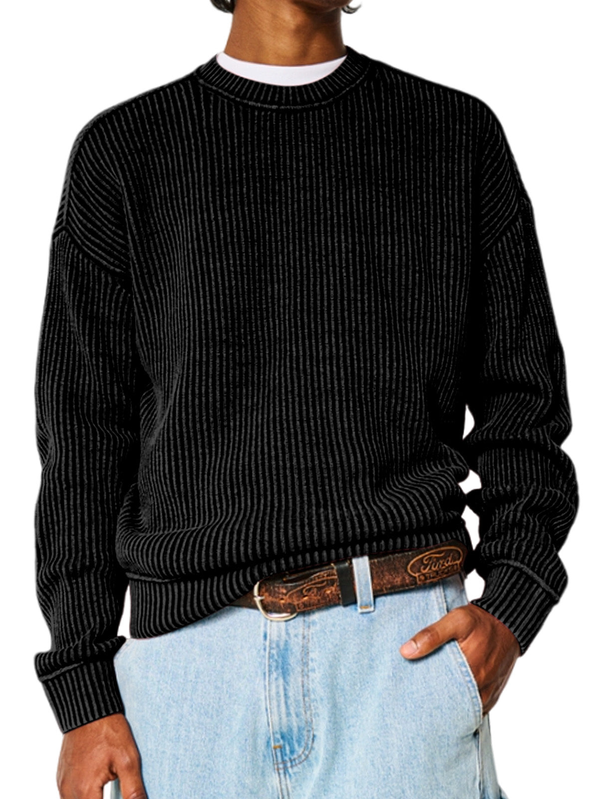 Men's Everyday Solid Color Crew Neck Sweater