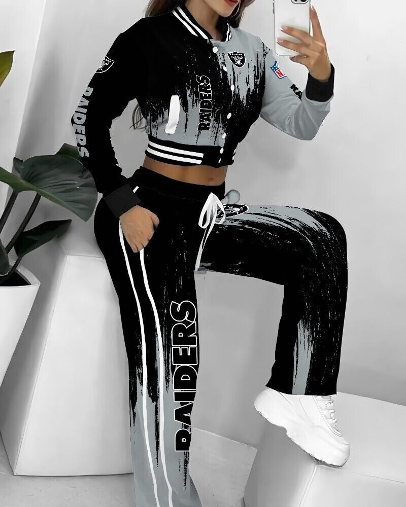 Las Vegas Raiders  3D Printed Varsity Jacket Set