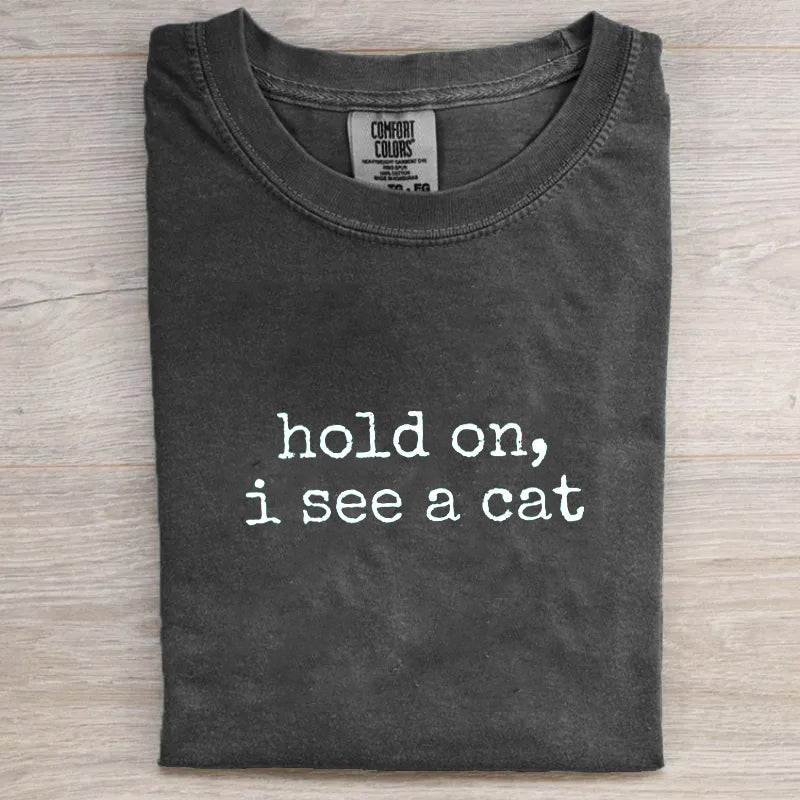 Comfort Colors Hold On I See A Cat T-shirt
