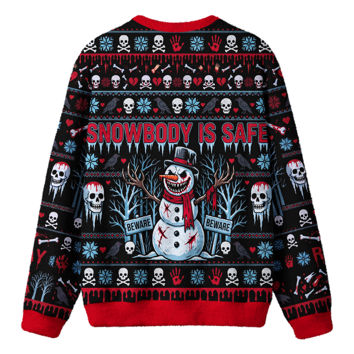 SNOWBODY IS SAFE UGLY CHRISTMAS SWEATSHIRT — image 2