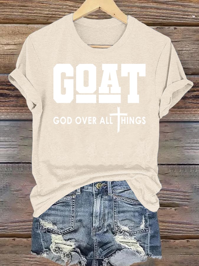 Women's  GOD OVER ALL THINGS printed T-shirt
