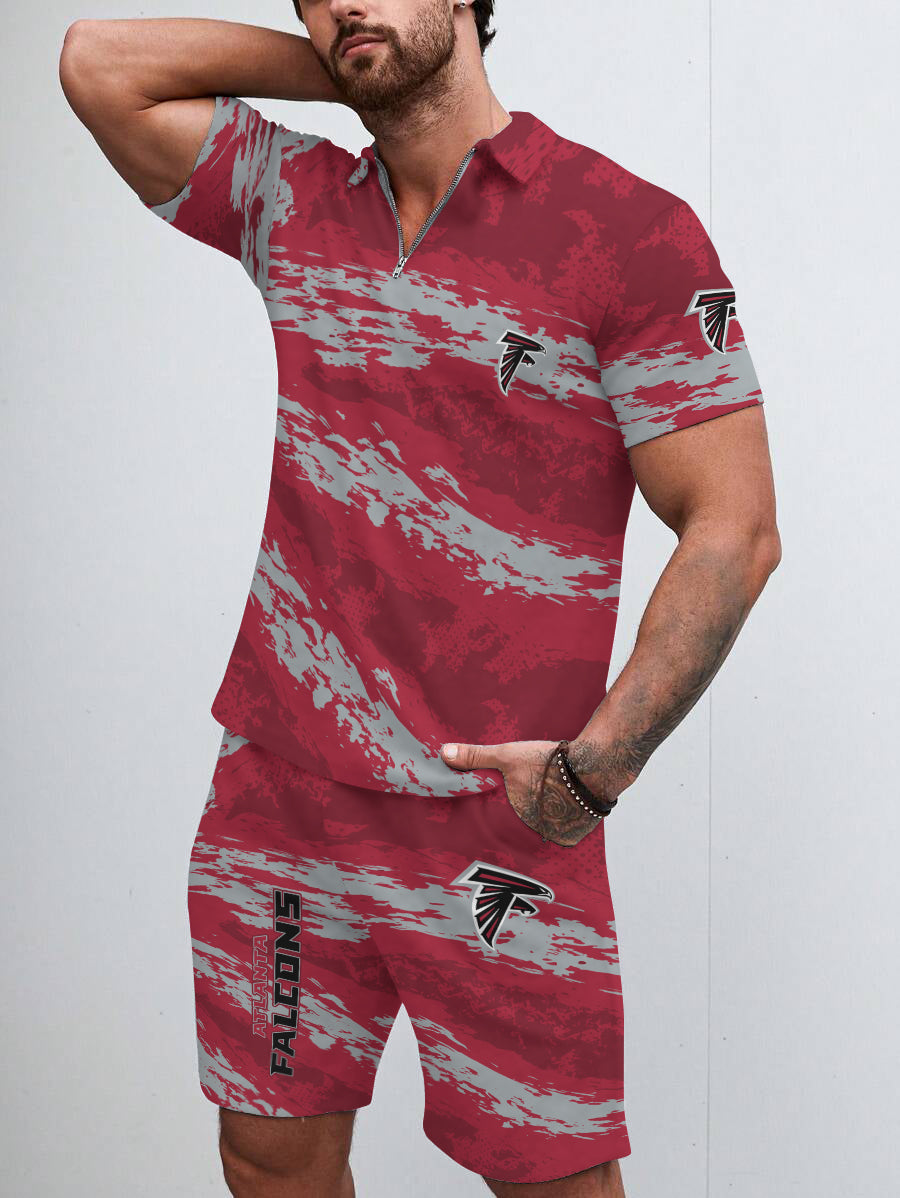 Atlanta Falcons Limited Edition ZIP Polo Shirt And Shorts Two-Piece Suits