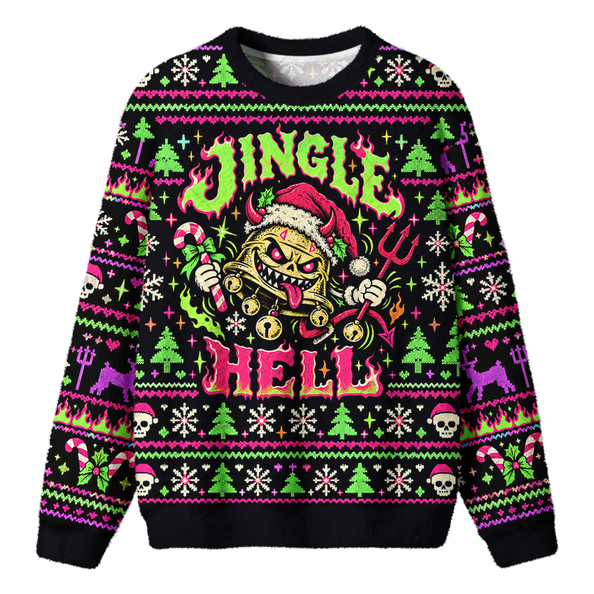 JINGLE HELL UGLY CHRISTMAS SWEATSHIRT — image 1