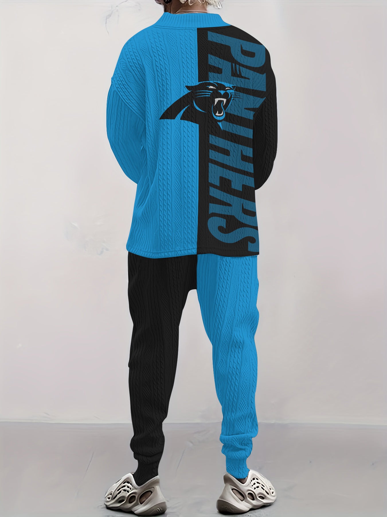 Carolina Panthers  Classic All-Season Long Sleeve V-Neck Pullover Sweater