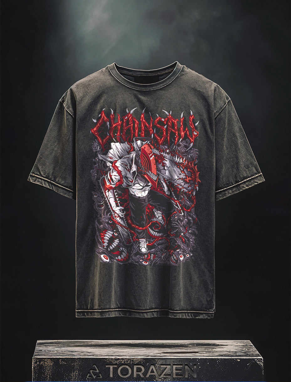 Denji Chainsaw Fury Vintage Tee