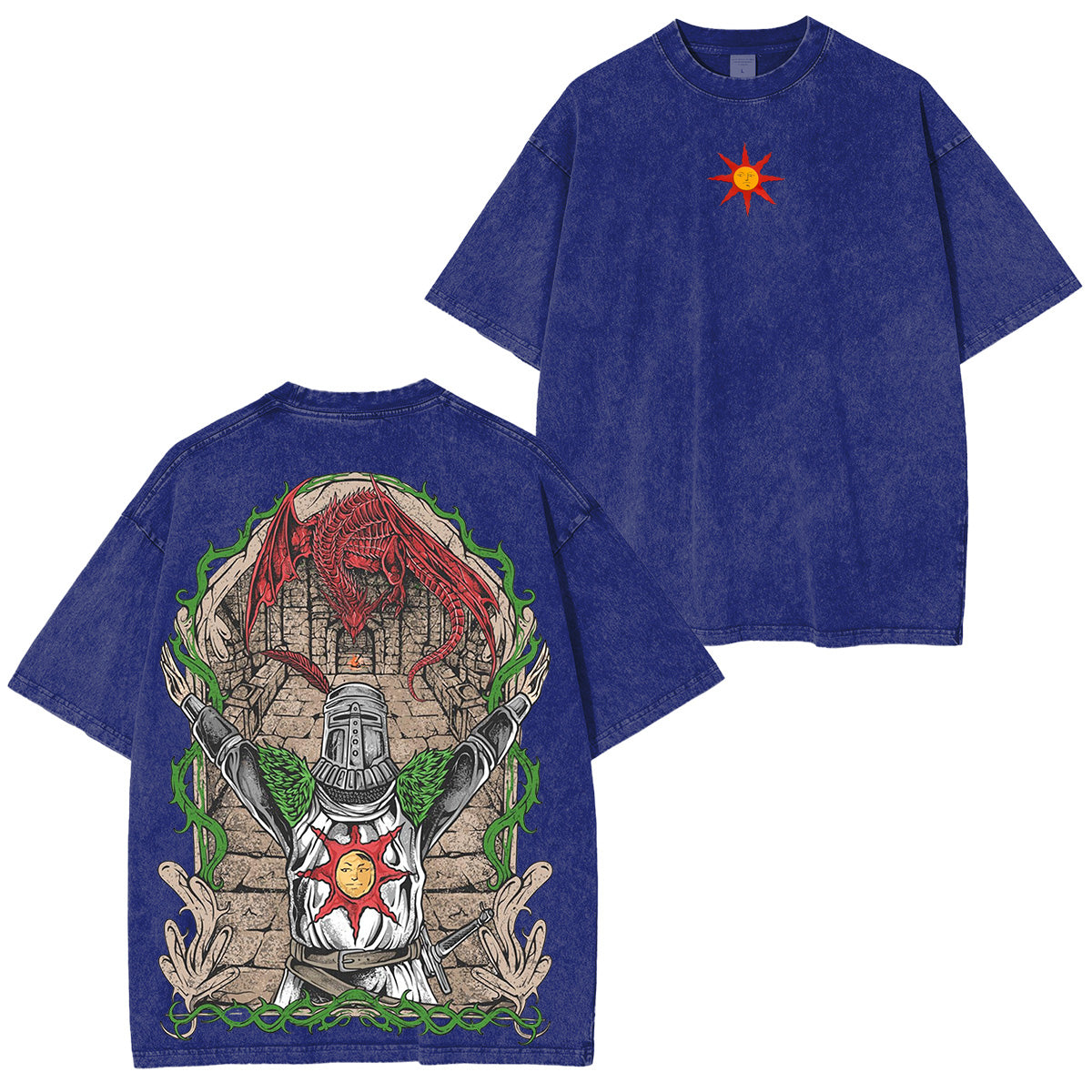 Solaire of Astora Vintage Unisex Washed  T-shirt