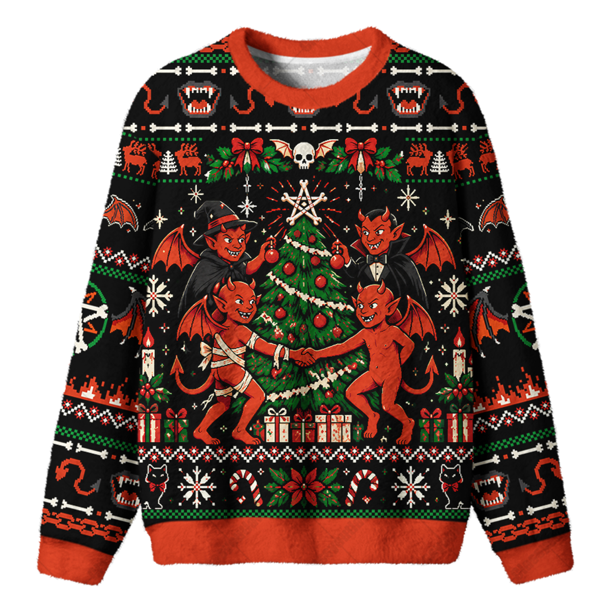 DEVIL YULE UGLY CHRISTMAS SWEATSHIRT — image 1