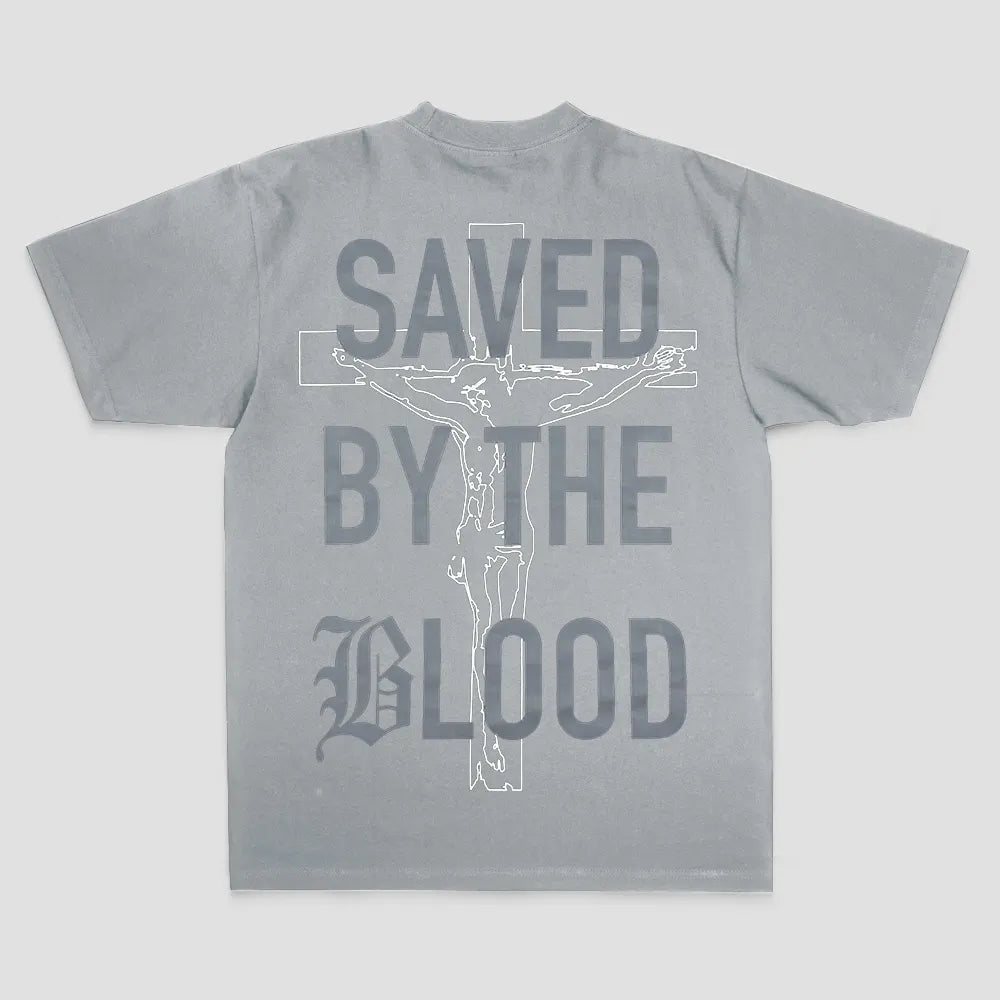 Saved By The Blood Printed Men's T-shirt