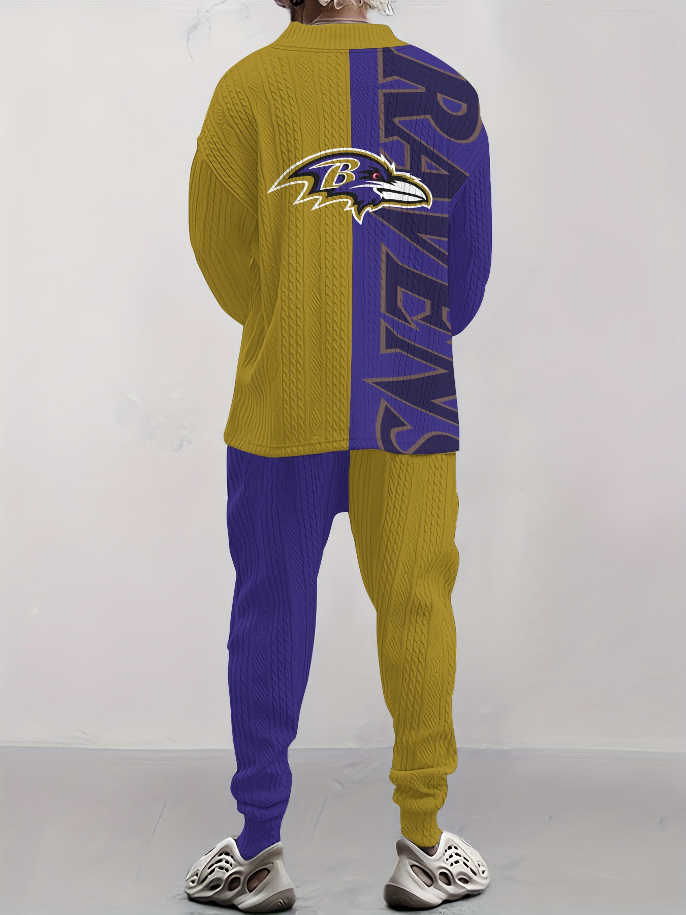 Baltimore Ravens  Classic All-Season Long Sleeve V-Neck Pullover Sweater