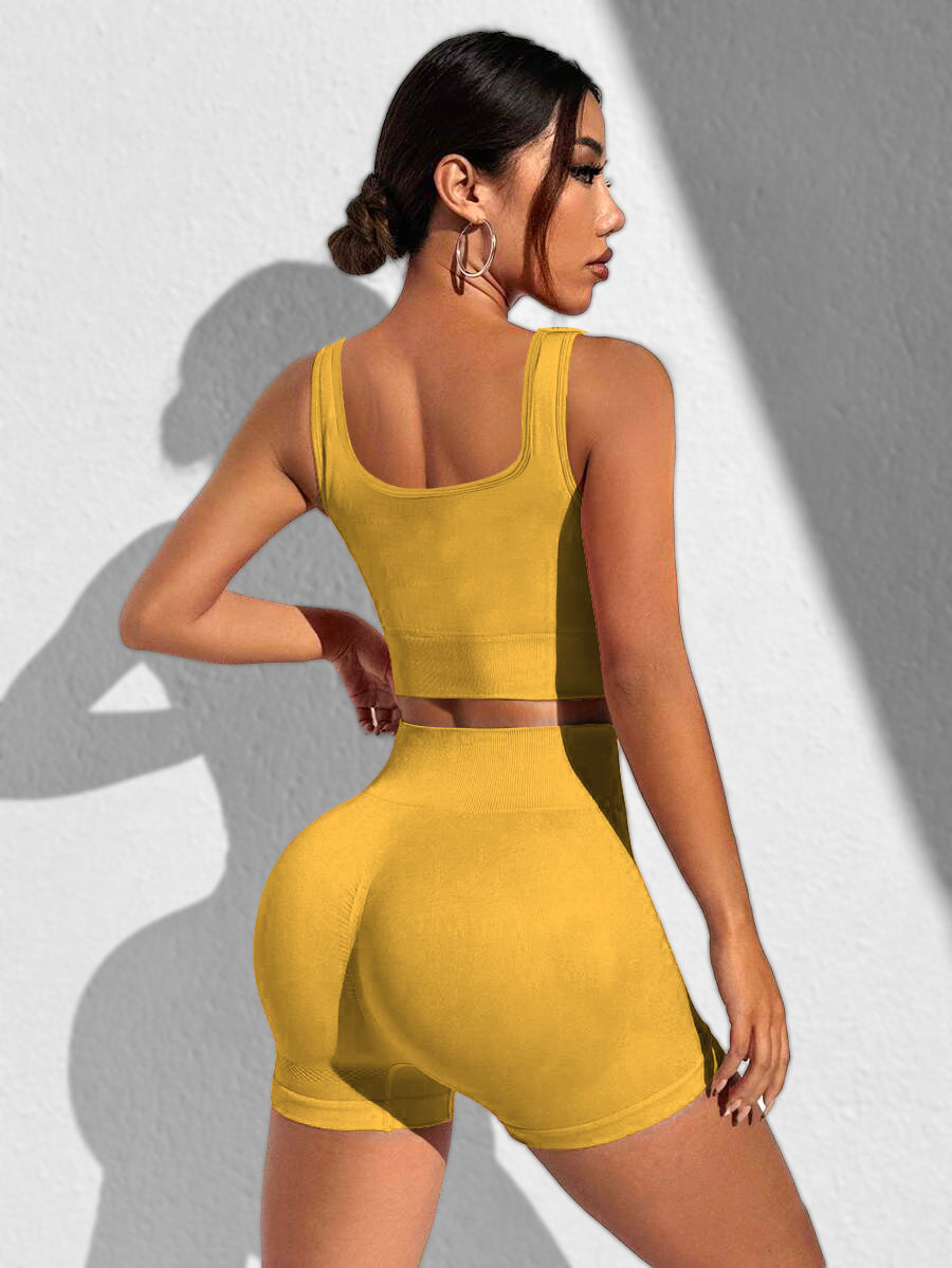 Pittsburgh Steelers Sports Bra & Shorts Gym Set