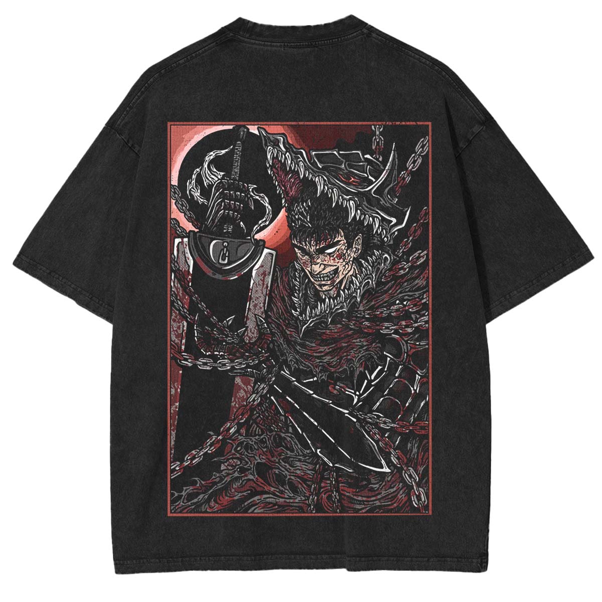 Berserk Guts Rage Grim Double-Sided Unisex Washed T-Shirt