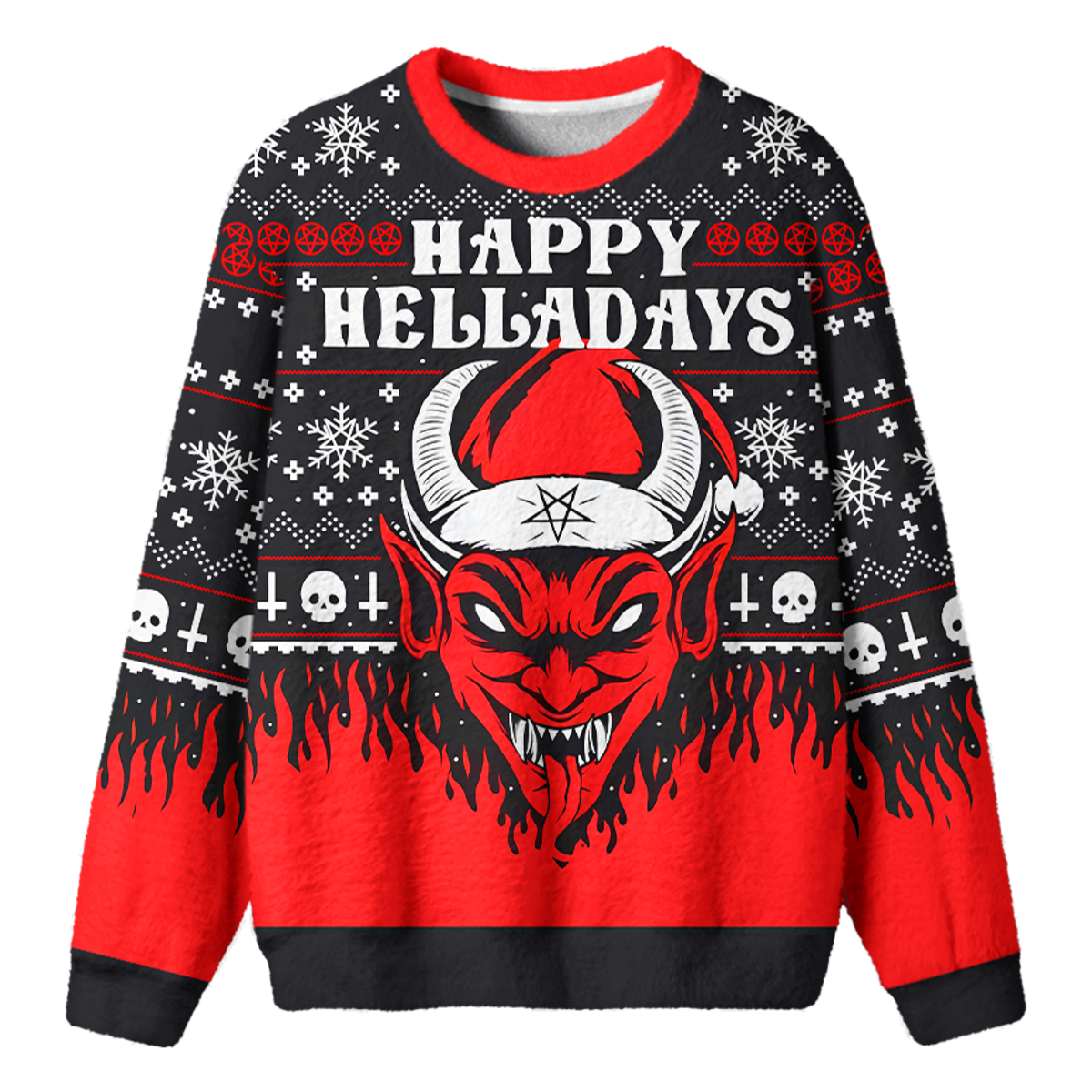 HAPPY HELL A DAYS UGLY CHRISTMAS SWEATSHIRT — image 1