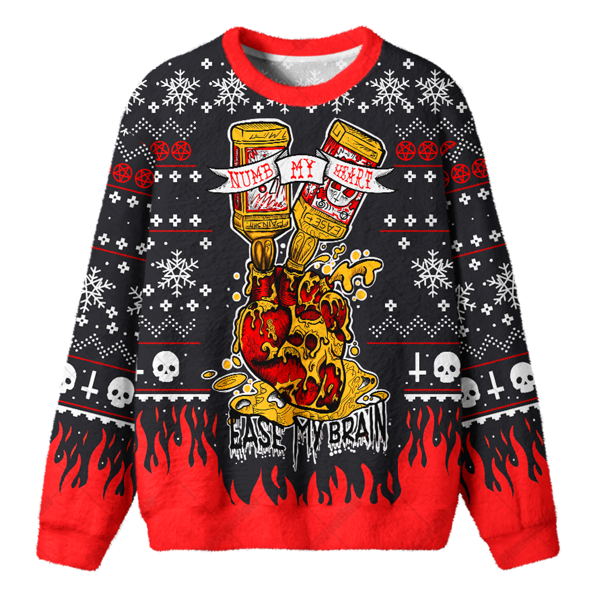EASE MY BRAIN UGLY CHRISTMAS SWEATSHIRT — image 1