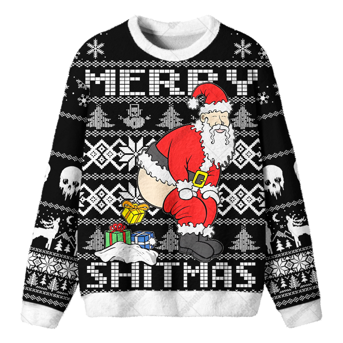 MERRY SHITMAS UGLY CHRISTMAS SWEATSHIRT — image 1