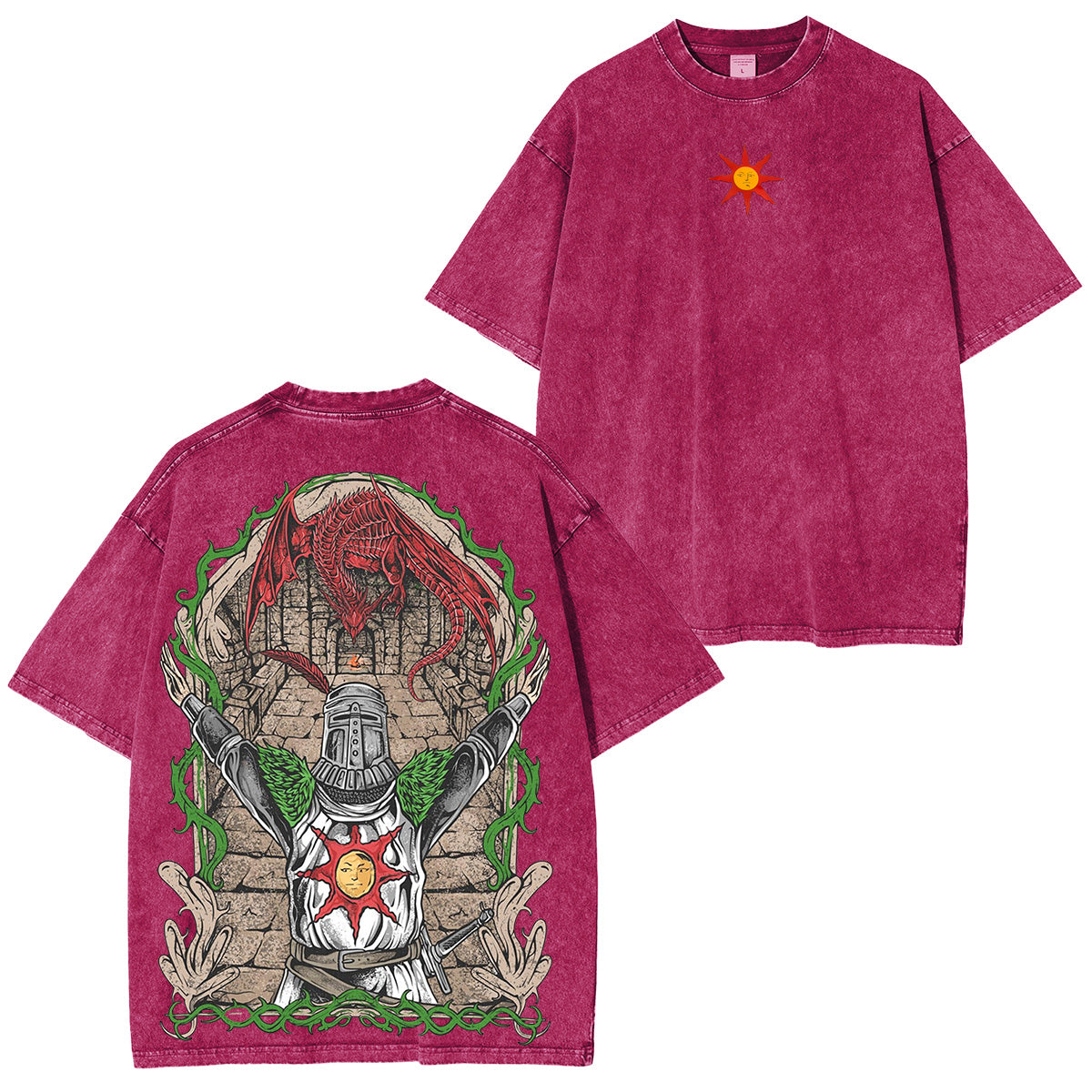 Solaire of Astora Vintage Unisex Washed  T-shirt