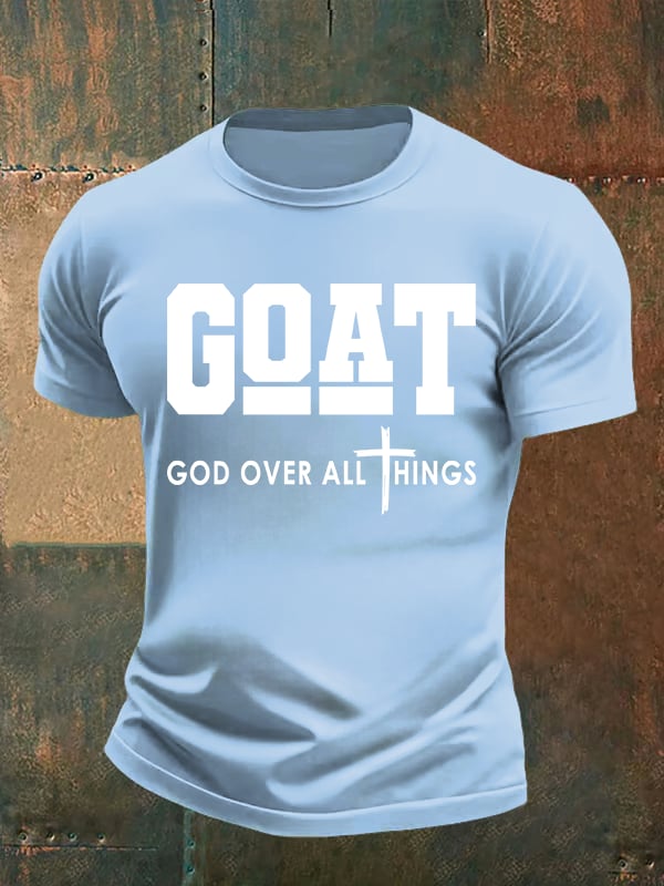 Men's  GOD OVER ALL THINGS printed T-shirt