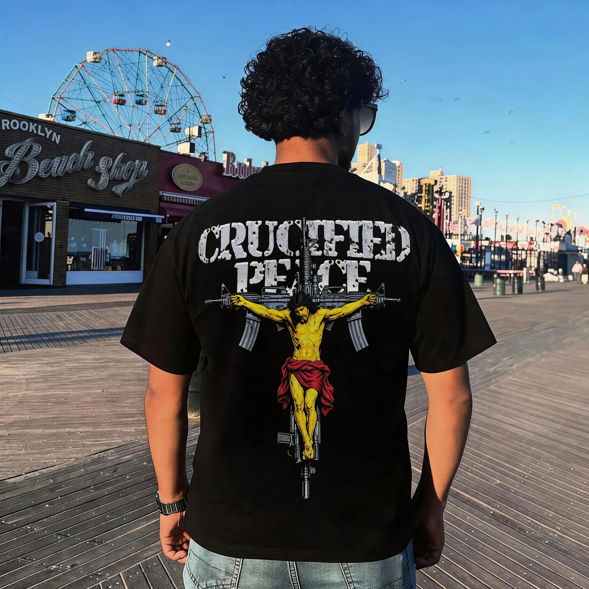 Crucified Peace Printed Men's T-shirt
