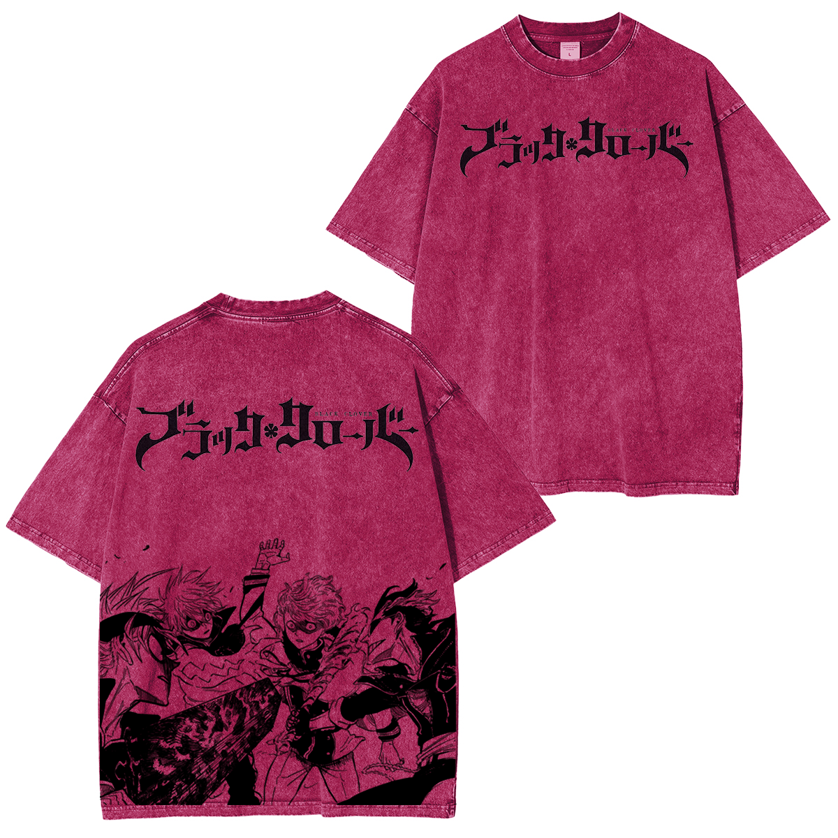 Black Clover Vintage Washed Oversize T-Shirt