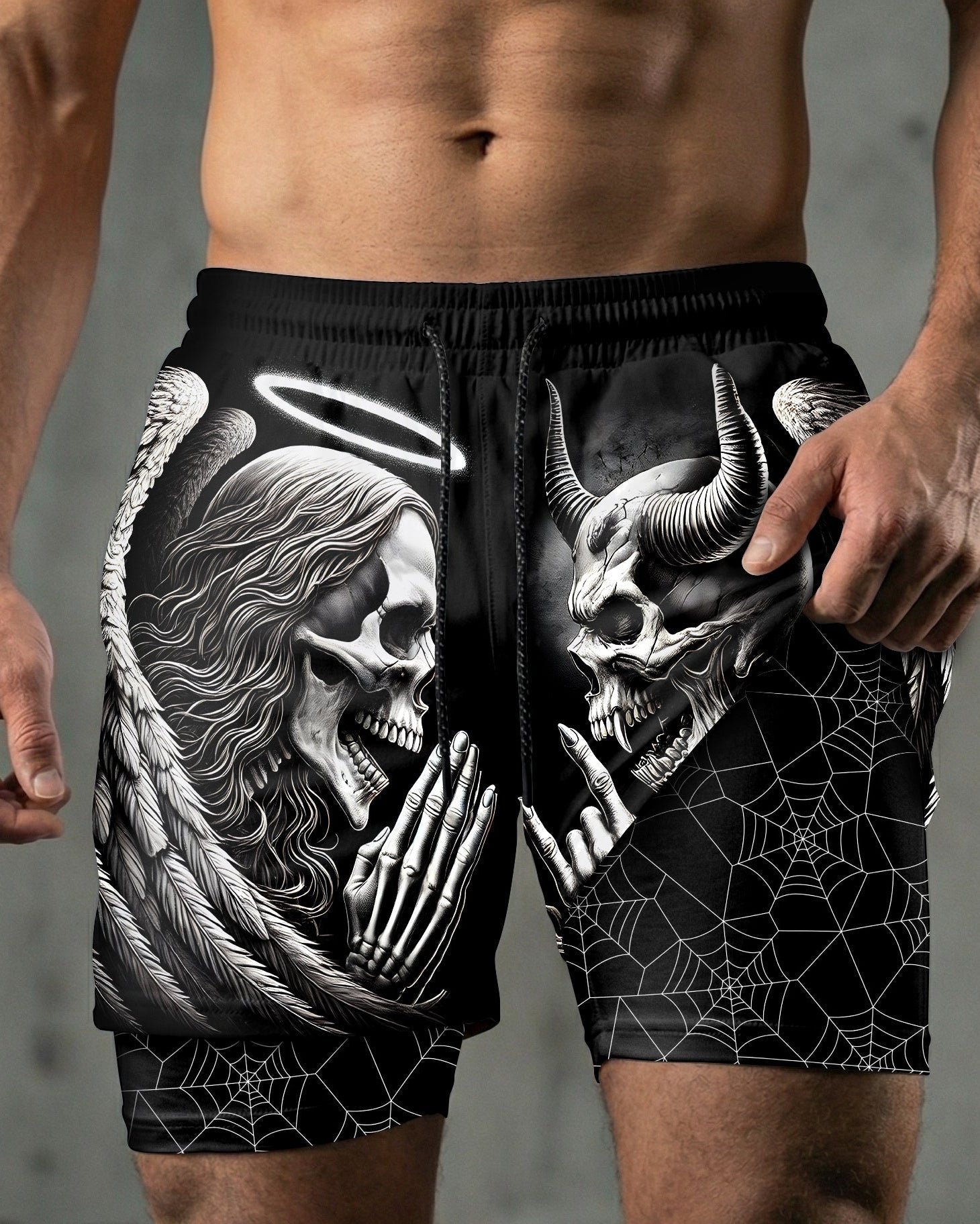 Saints and Sinners 2 in 1 Training Gym Shorts 11497