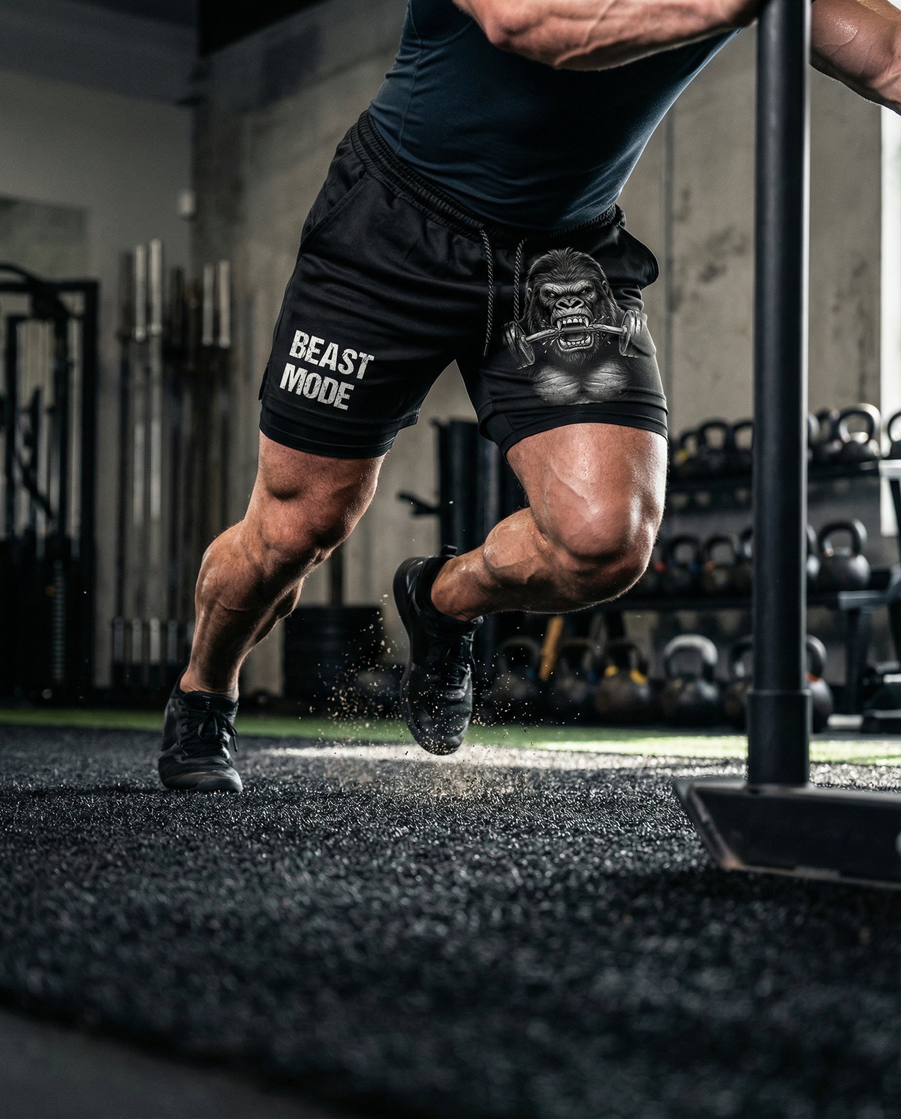 Silverback Strength 2-in-1 Gorilla Gym Shorts Breathable 11516