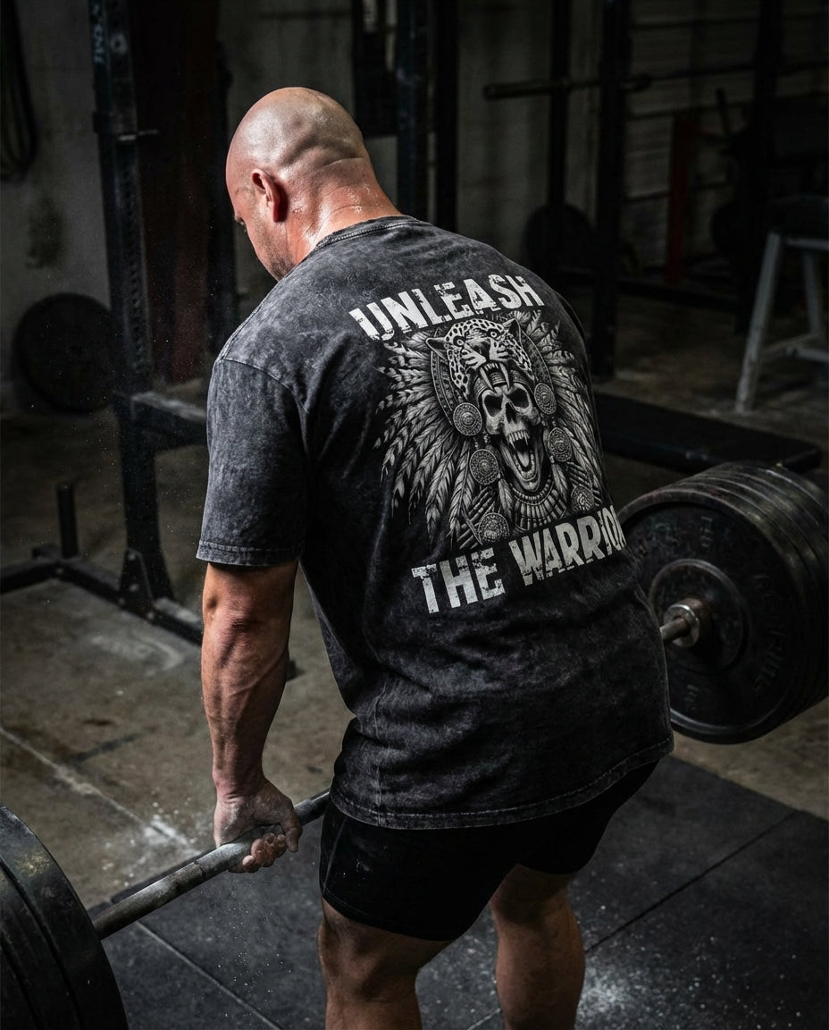 Aztec Warrior Gym Shorts & Washed Tee Combo