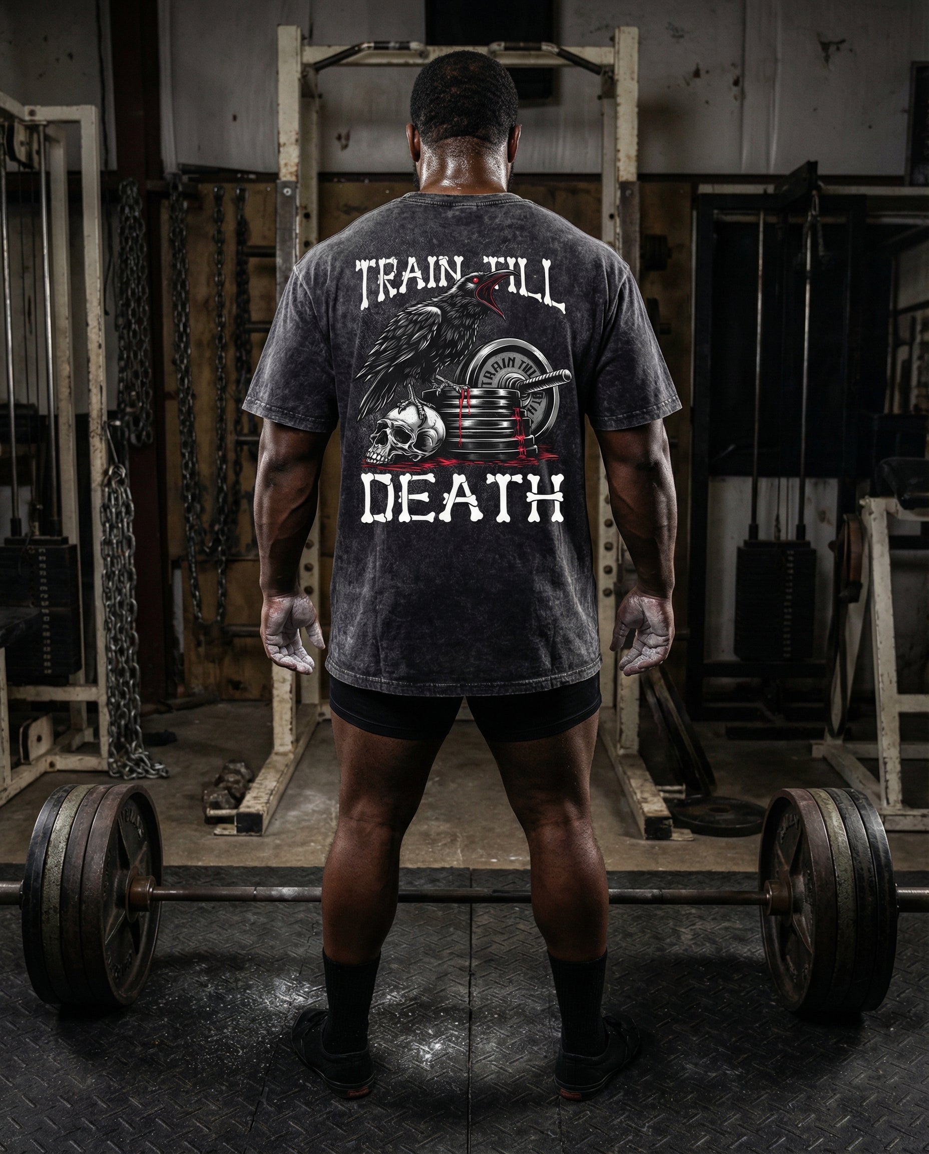 Train Till Death Gym Shorts & Washed Tee Combo