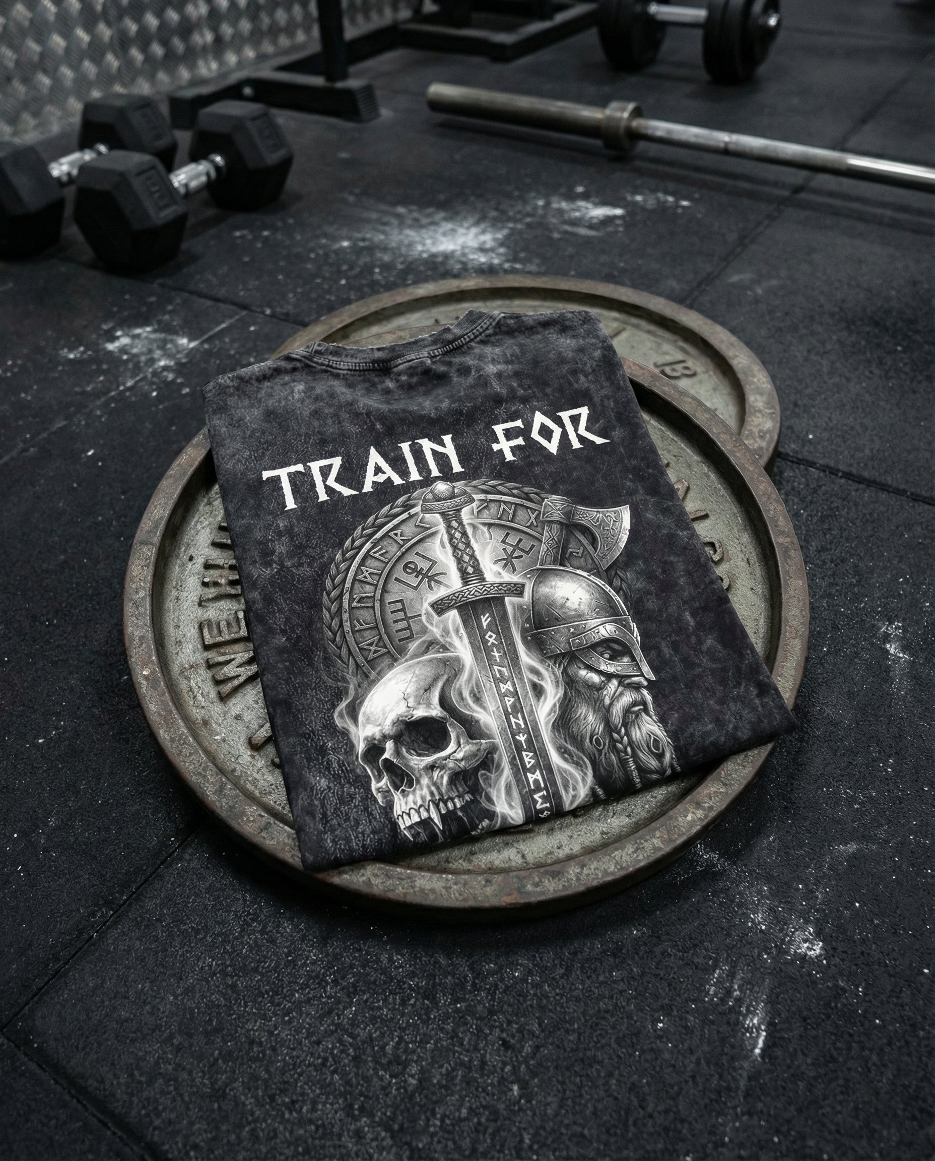 Valhalla Warrior Spirit Gym Shorts & Washed Tee Combo