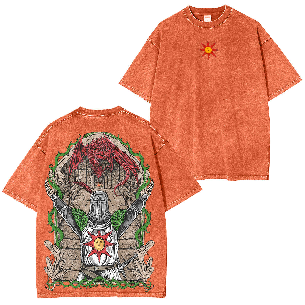 Solaire of Astora Vintage Unisex Washed  T-shirt