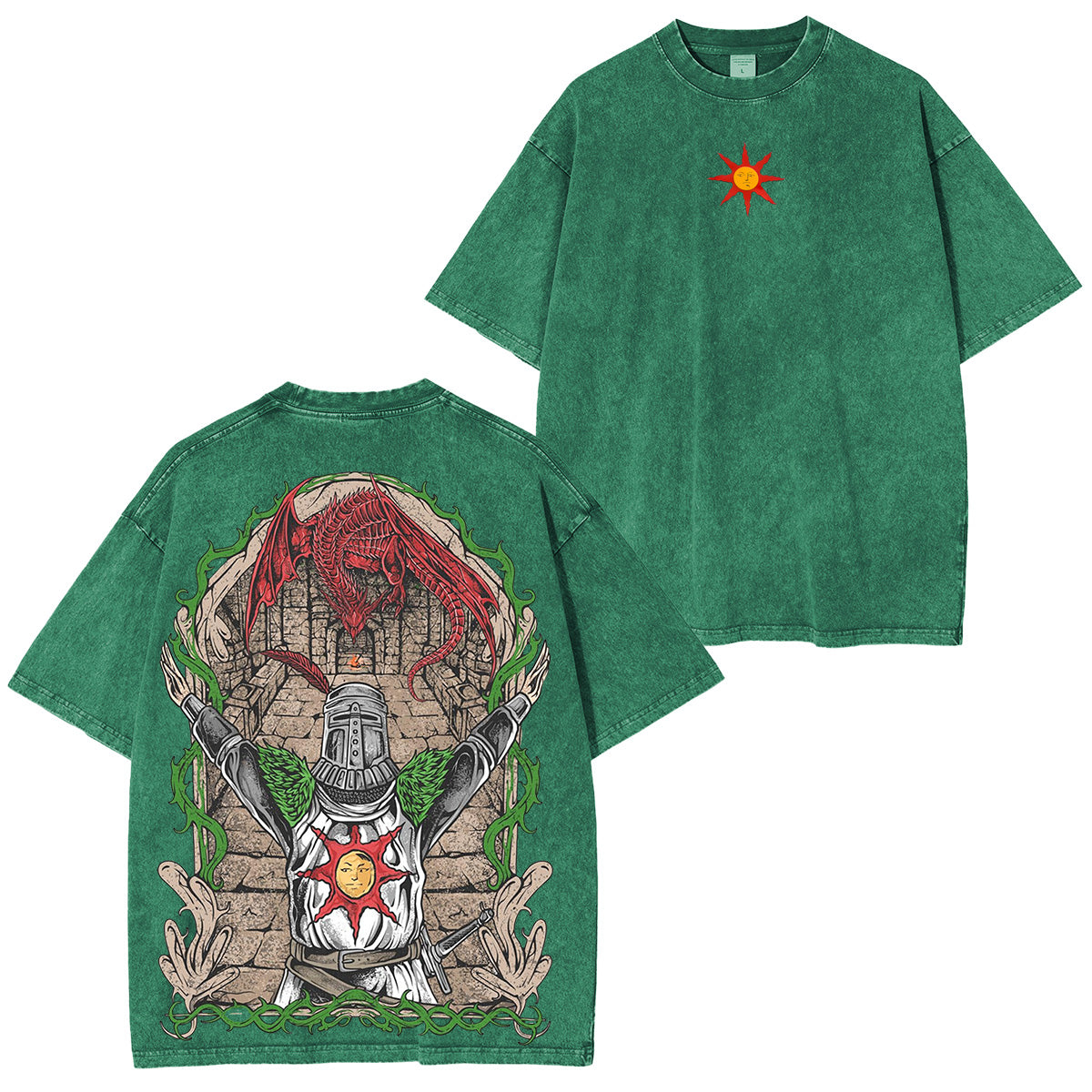 Solaire of Astora Vintage Unisex Washed  T-shirt