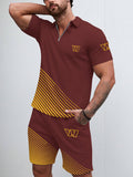 Washington Commanders Limited Edition ZIP Polo Shirt And Shorts Two-Piece Suits