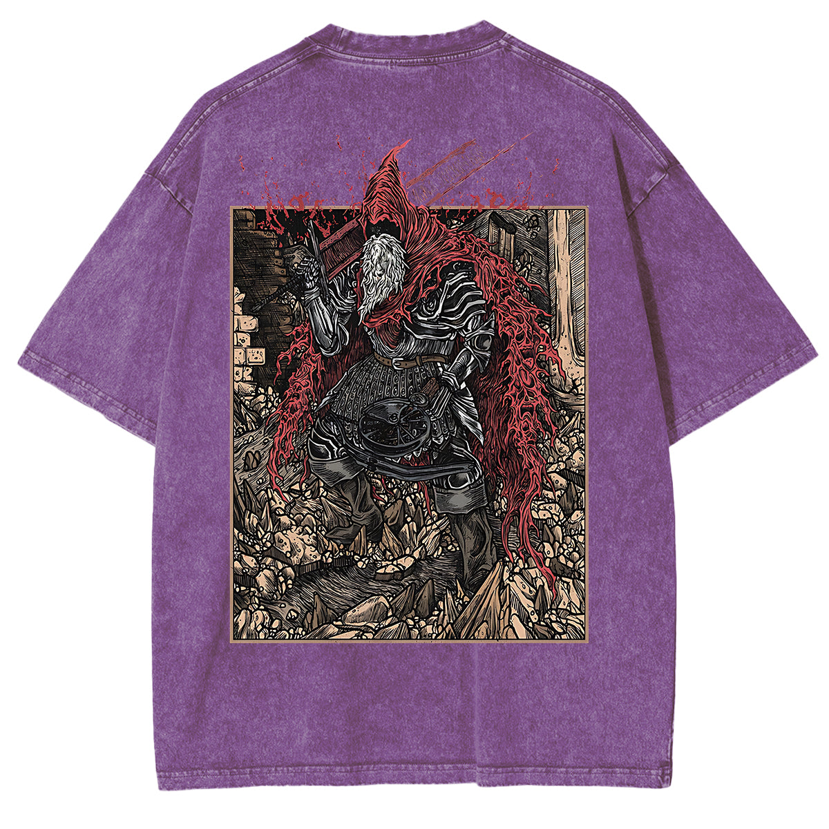 Dark Souls Slave Knight Gael Grim Unisex Washed T-Shirt