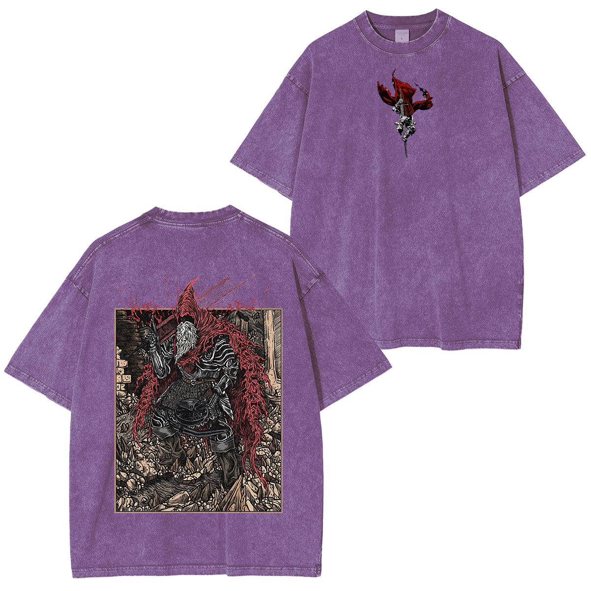 Dark Souls Slave Knight Gael Grim Unisex Washed T-Shirt