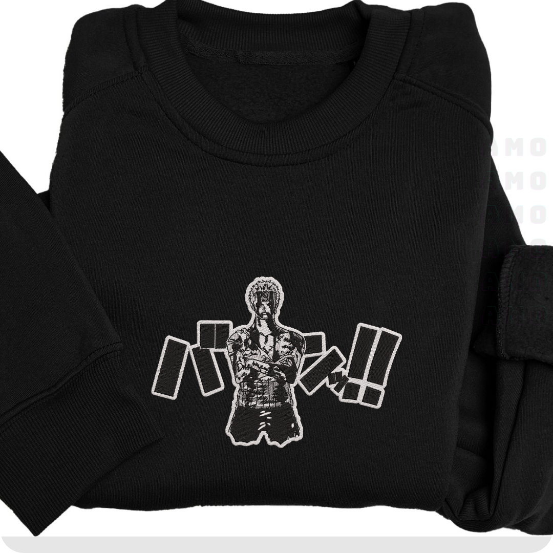 One Piece Zoro Anime Embroidered Sweater
