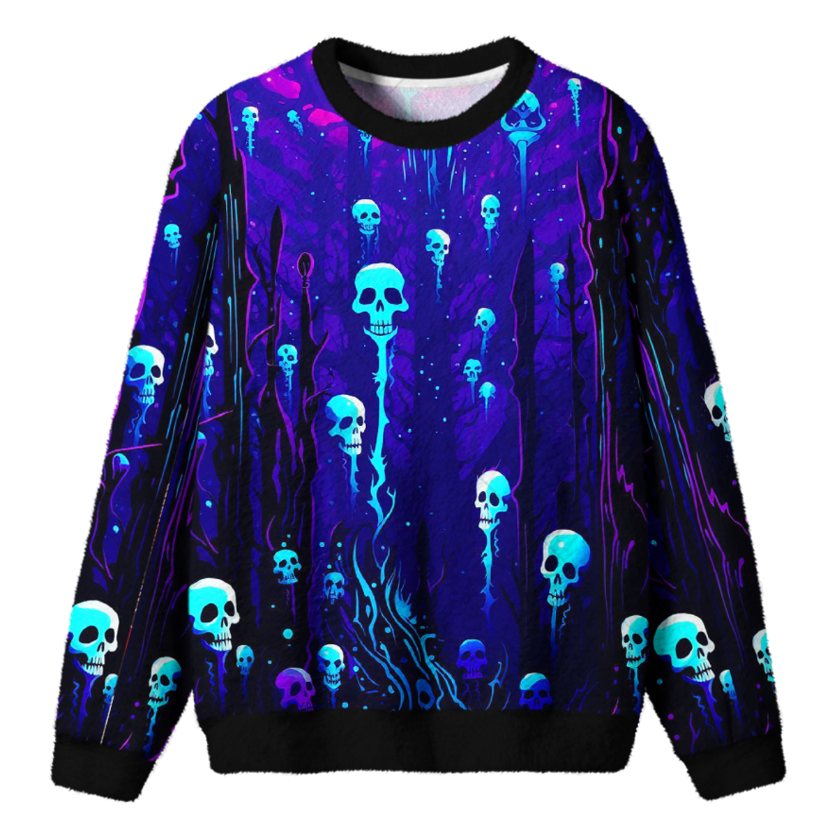 SKULLS IN THE NIGHT KNIT SWEATSHIRT — image 1