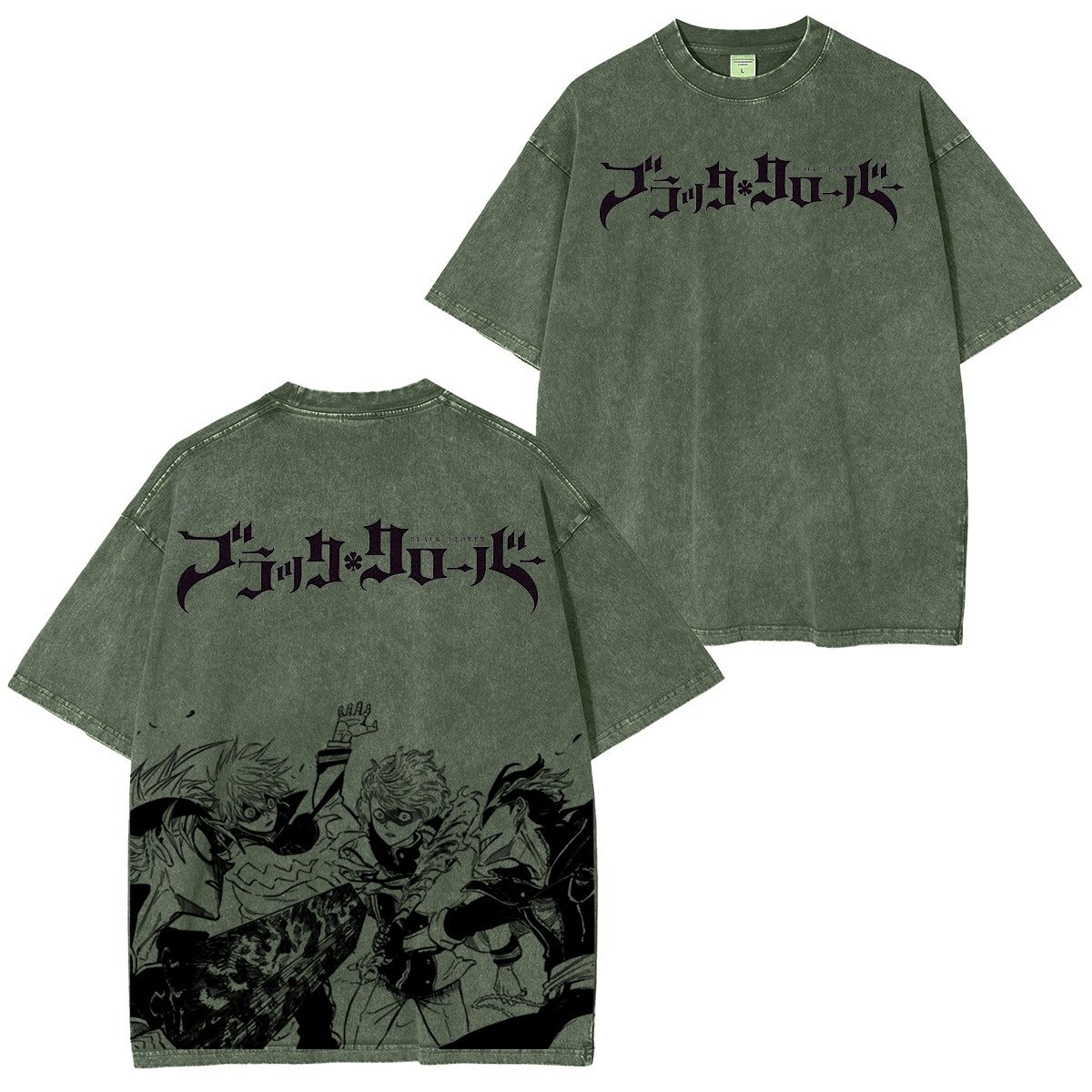 Black Clover Vintage Washed Oversize T-Shirt