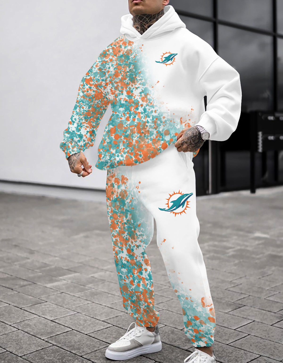 Miami Dolphins 3D Printed Pullover Hoodie And Sweatpant 2pcs Tracksuits