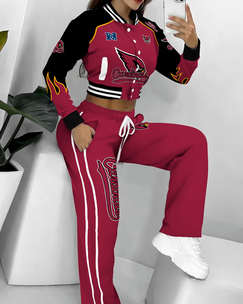 Arizona Cardinals 3D Printed Varsity Jacket Set