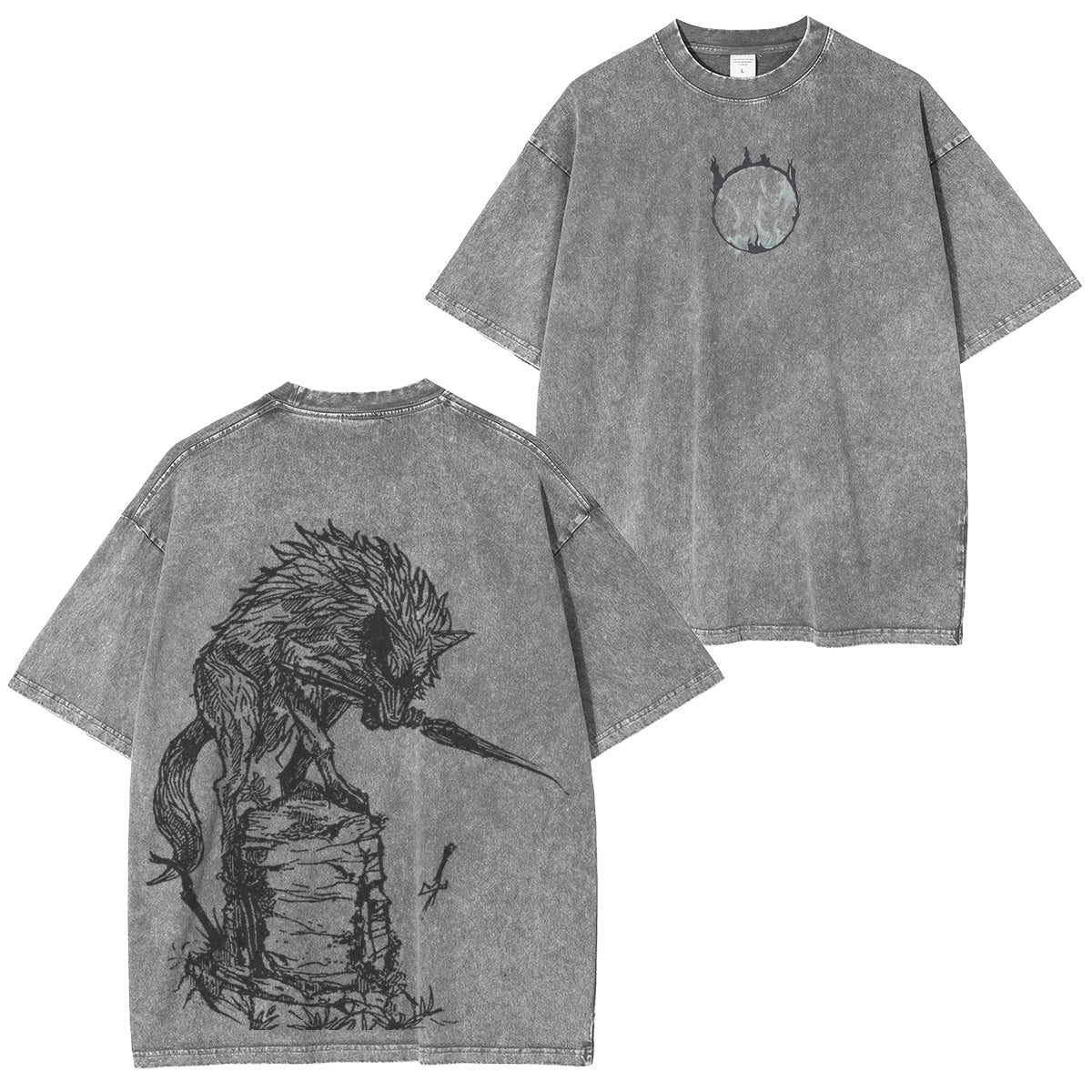 Dark Souls Great Grey Wolf Sif Vintage Washed Unisex T-Shirt