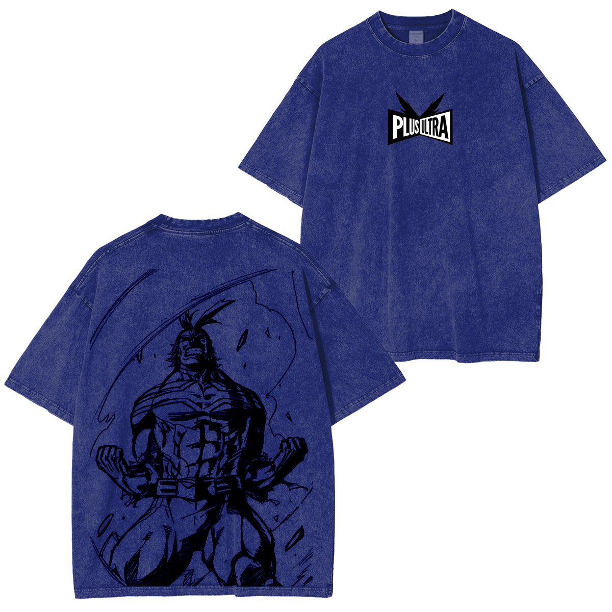 My Hero Academia Double Print Oversize Anime Manga Acid Washed Cotton T-ShirtDouble Print Oversize Anime Manga Acid Washed Cotton T-Shirt