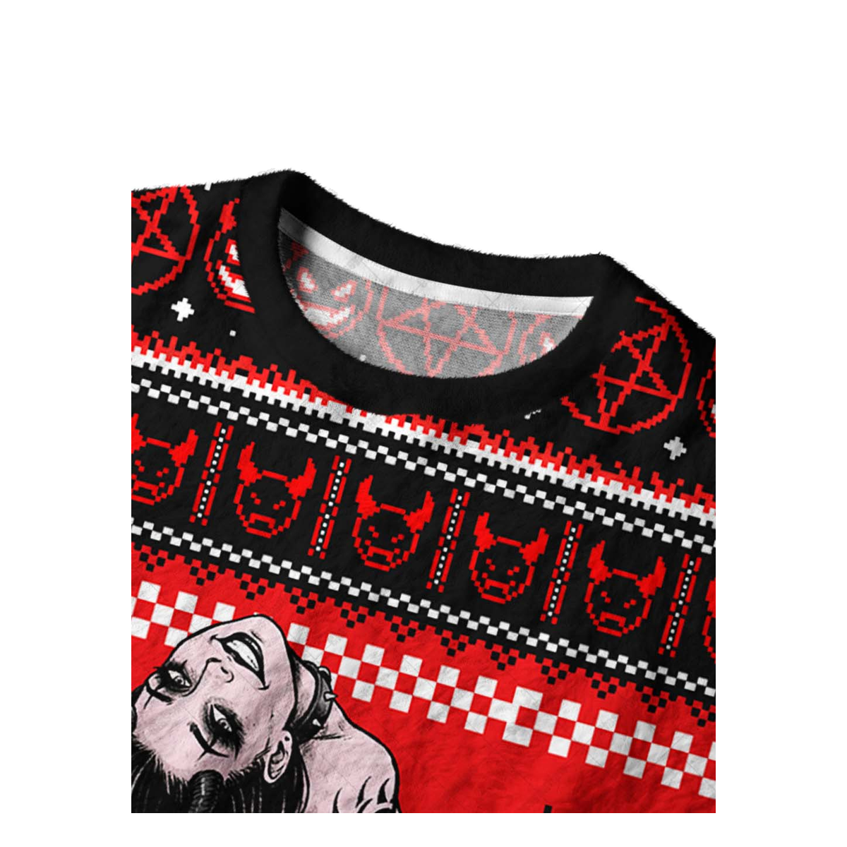 LONG-HAIRED GIRL WITH DESIRES UGLY CHRISTMAS SWEATSHIRT — image 3