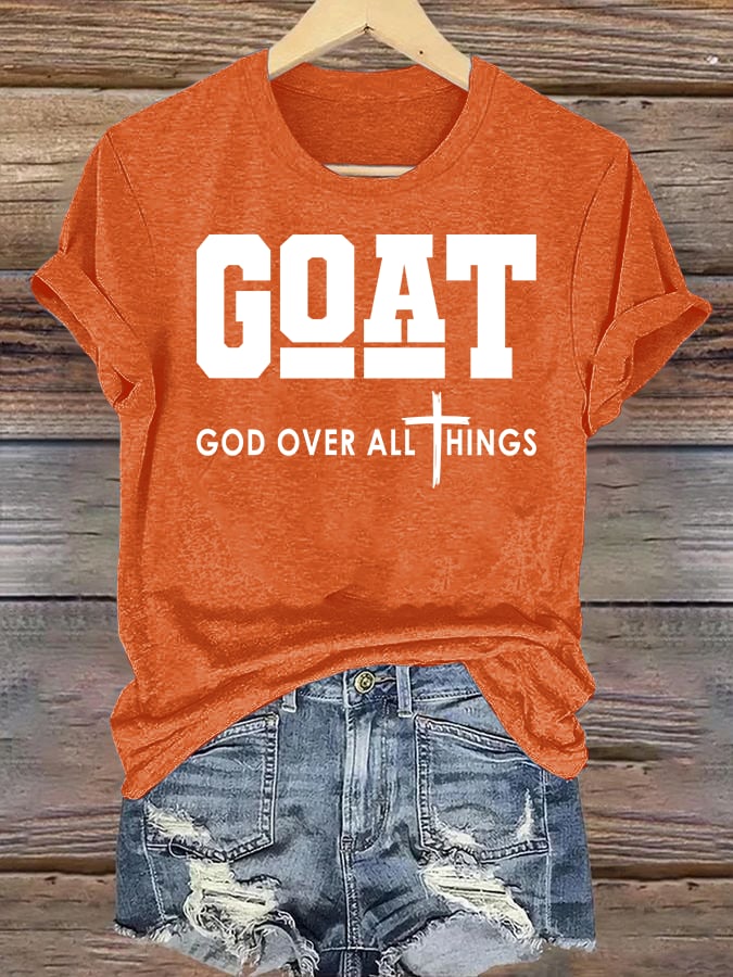 Women's  GOD OVER ALL THINGS printed T-shirt