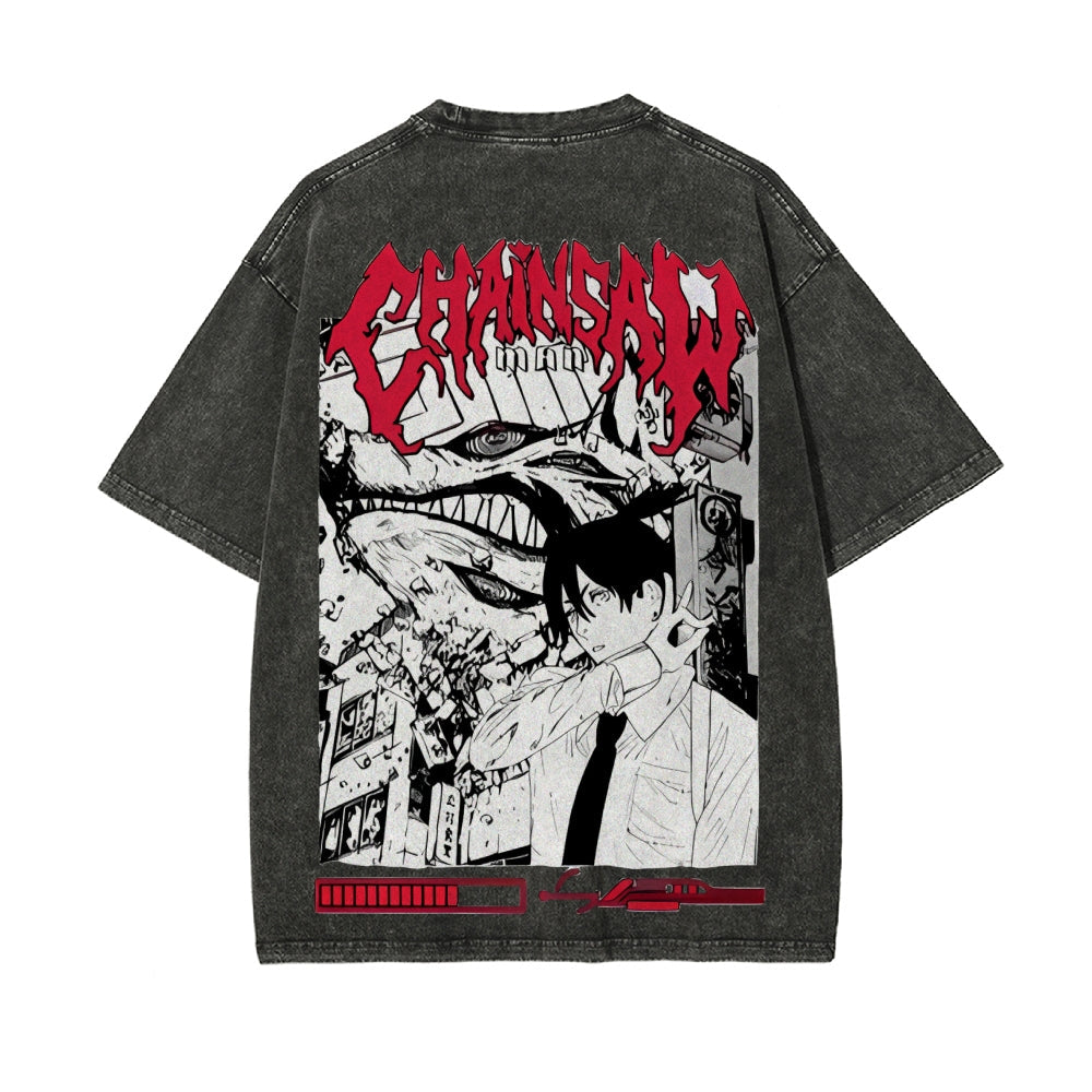 Aki Hayakawa Vintage Oversized T-Shirt | Chainsaw Man