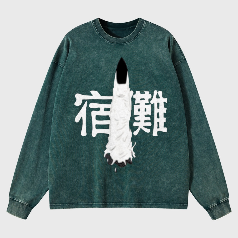 Unisex Crewneck Washed Sweatshirt Jujutsu Kaisen