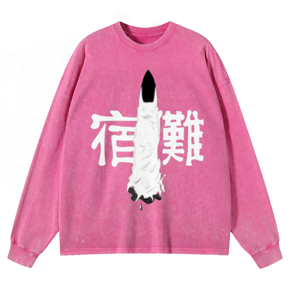 Unisex Crewneck Washed Sweatshirt Jujutsu Kaisen