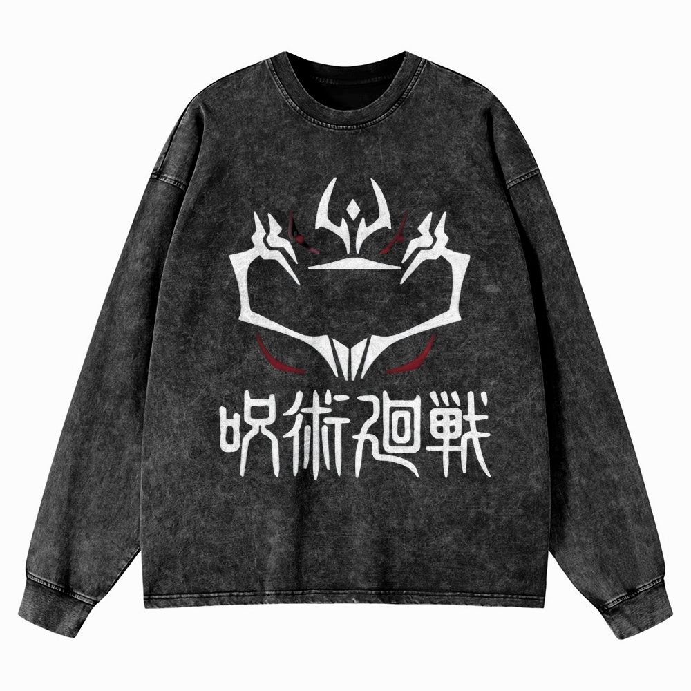 Unisex Crewneck Washed Sweatshirt Jujutsu Kaisen