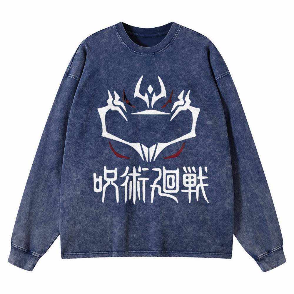 Unisex Crewneck Washed Sweatshirt Jujutsu Kaisen