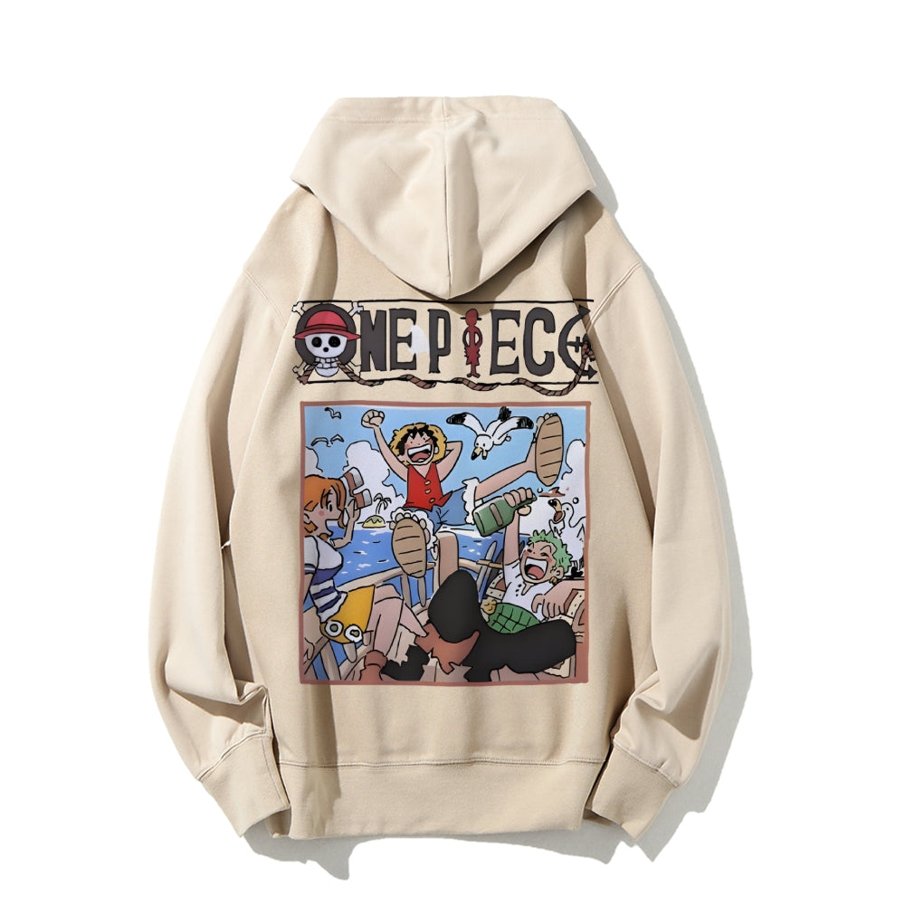 Unisex pure cotton hoodid sweatshirt Luffy