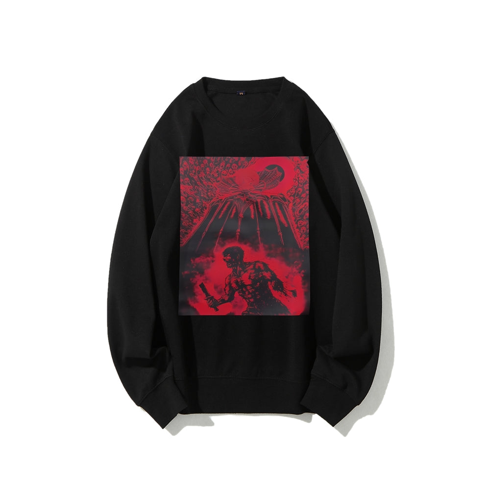 Casual Crewneck Sweatshirt Berserk