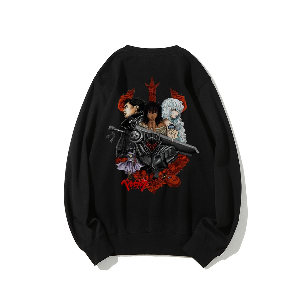 Casual Crewneck Sweatshirt Berserk