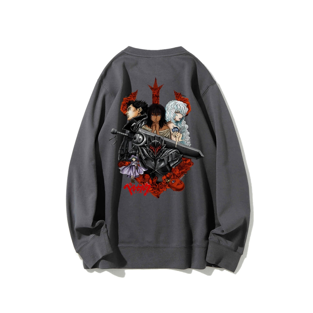Casual Crewneck Sweatshirt Berserk